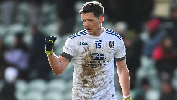 Monaghan forward Conor McManus celebrates at the full-time whistle in Ballybofey