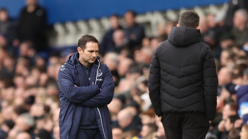 A dejected Frank Lampard during Everton's loss to Wolves