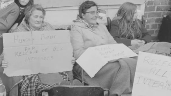 Belfast women on hunger strike in 1972.