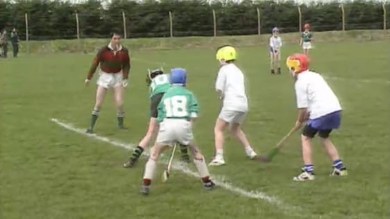 Hurlers from Paris playing a match in Kilfinane, County Limerick, 1992.