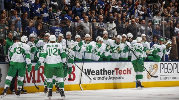 The Toronto Maple Leaves wear a St Pats jersey for a NHL game every March