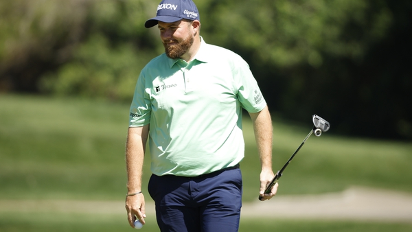 Shane Lowry reacts to his birdie on the fourth