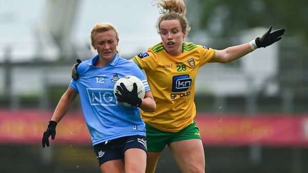 Carla Rowe of Dublin evades Donegal's Kate Keaney during last year's Championship clash.