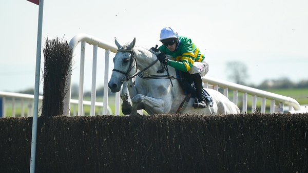 Elimay, with Mark Walsh up, clears the last fence