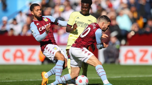 Saka wasn't happy with all the tackling against Villa