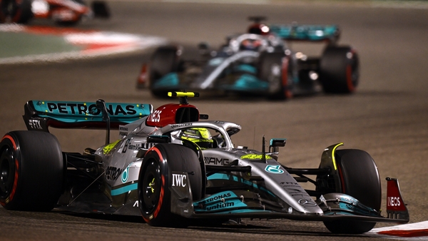 Lewis Hamilton finished third in Bahrain with George Russell in fourth