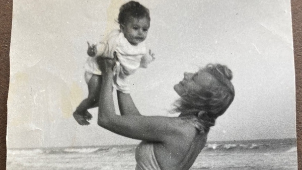 Baby Rosheen with her mother Brenda (at Hawkes Bay, a beach near Karachi)