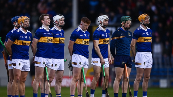 Tipperary players including Seamus Callanan, right, prior to the league clash with Dublin on 26 February