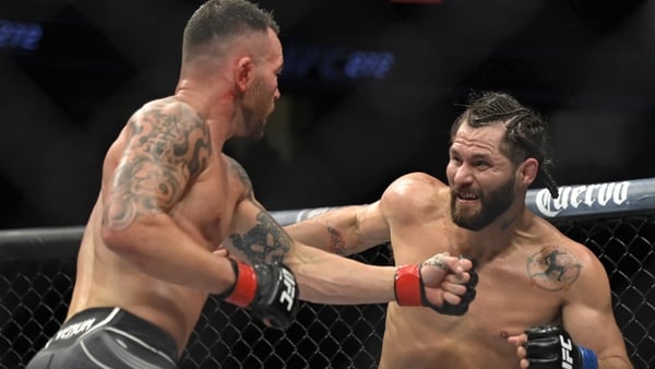 Colby Covington (L) and Jorge Masvidal battle outside of the octagon saw police involved