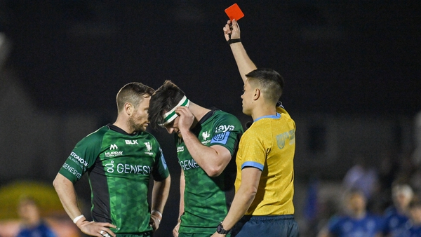 Tom Daly was sent off in the third minute of Connacht's URC meeting with Leinster