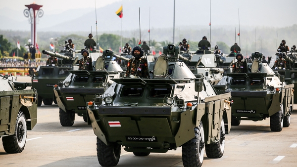 Myanmar's military take part in the annual Armed Forces Day