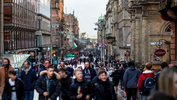 Shoppers on a busy Buchanan Street in Glasgow