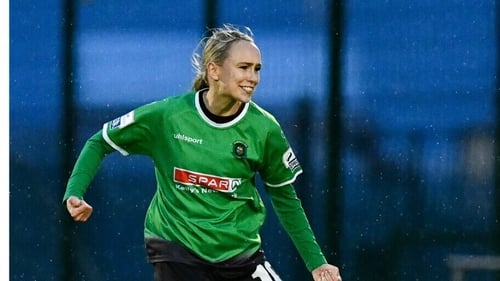 Peamount United forward Stephanie Roche celebrates after scoring in the victory over Wexford Youths