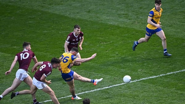 Diarmuid Murtagh scores the decisive goal against Galway in the Division 2 football final