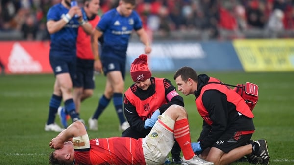 Gavin Coombes suffered an ankle injury in the first half of the defeat to Leinster