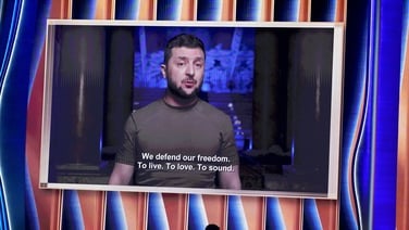 Ukraine's President Zelensky makes video appearance at Grammys