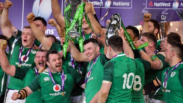 Leavy (far left) and O'Mahony (centre) won a Six Nations Grand Slam with Ireland in 2018