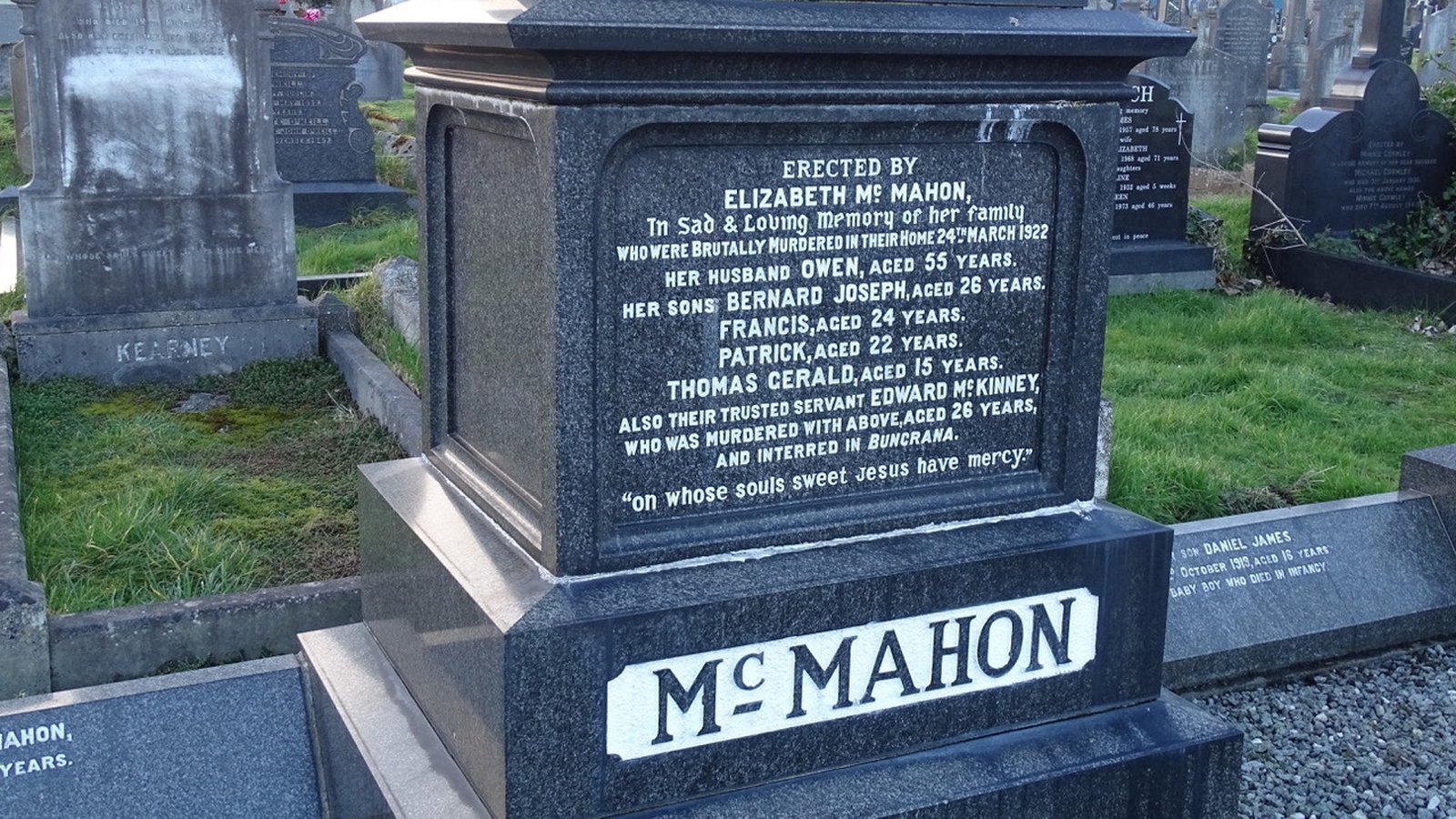 Image - The McMahon Family plot in Milltown Cemetery Belfast (Courtesy of Martin Magill)