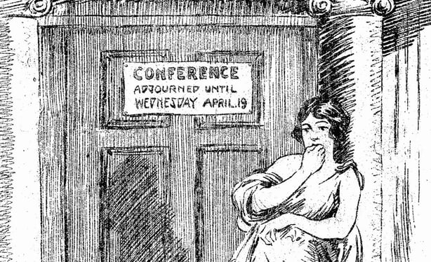 Century Ireland 228 - Cartoon about the peace conference published with the title 'Hope' Photo: Freeman's Journal, 15 April 1922