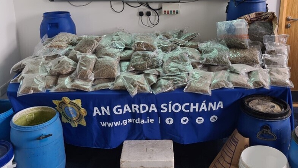 Gardaí founds the drugs, believed to be worth around €580,000, sealed in a number of vacuum bags