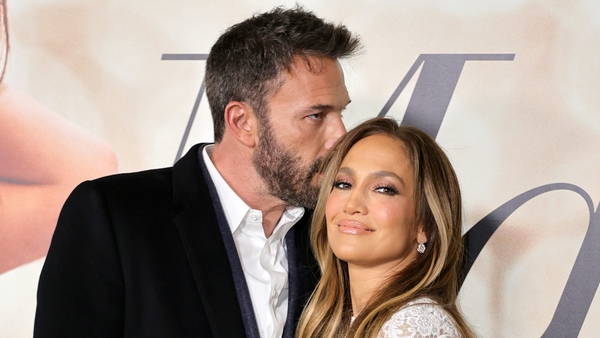 Jennifer Lopez announced her engagement to Ben Affleck in April, 18 years after they originally called off their wedding. The couple are seen here at a screening of her latest film, Marry Me, in Los Angeles in February.