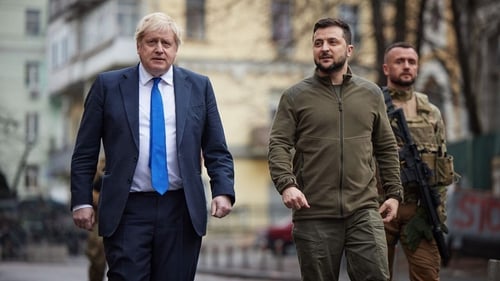 Boris Johnson walking through the streets of Kyiv with Volodymyr Zelensky (Pic: Ukrainian Presidency)
