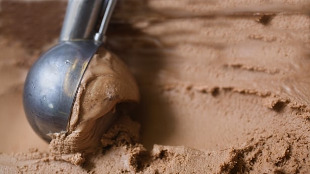 Chocolate ice cream scoop