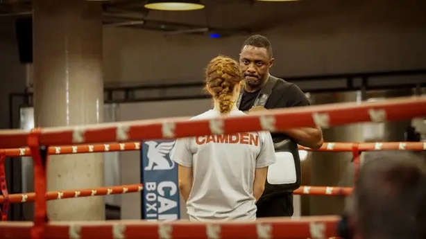 Coach Rachel Bower and Idris Elba (BBC/Workerbee/PA)