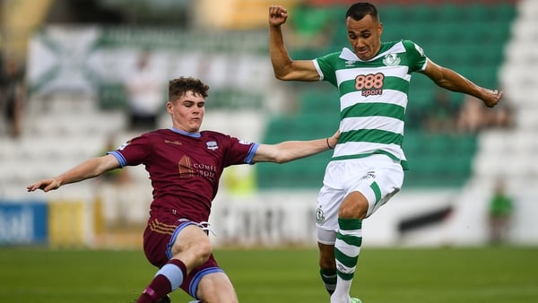 Alex Murphy in action for Galway United against Shamrock Rovers in last season's FAI Cup