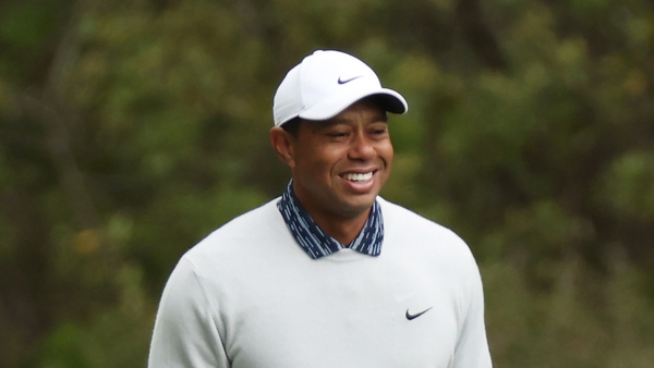 Woods in action at the Masters over the weekend