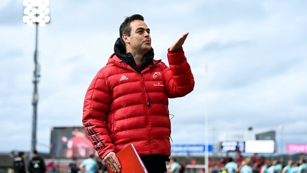 Munster head coach Johann van Graan salutes the crowd after Saturday's win against Exeter
