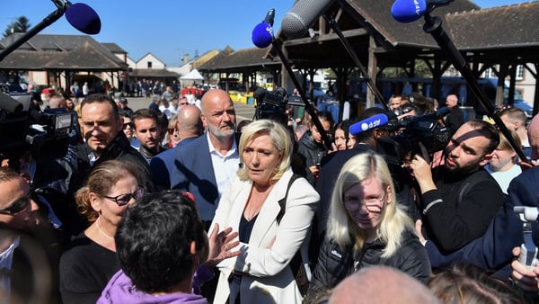 Ms Le Pen is challenging Emmanuel Macron in a presidential election with opinion polls showing Mr Macron edging ahead in next Sunday's second round runoff