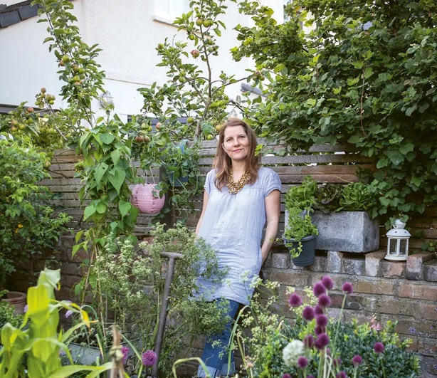 Cinead McTernan in her city garden (Tory McTernan/PA)