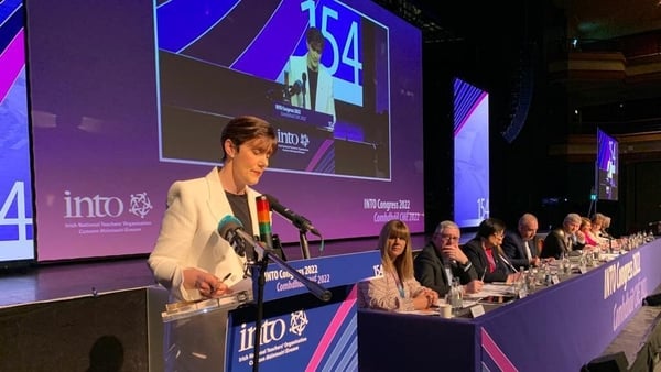 Norma Foley addressing the INTO Congress in Killarney this morning