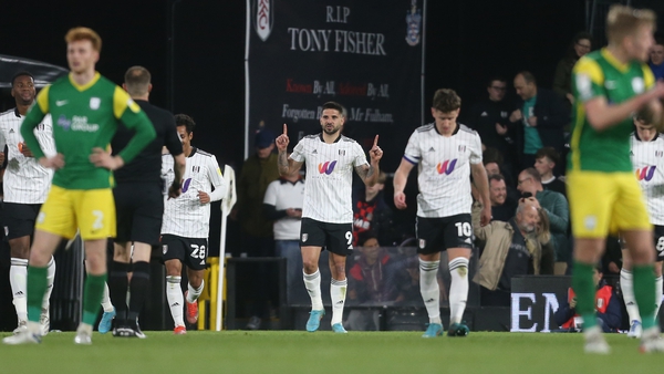 Aleksandar Mitrovic celebrates scoring Fulham's third goal against Preston North End