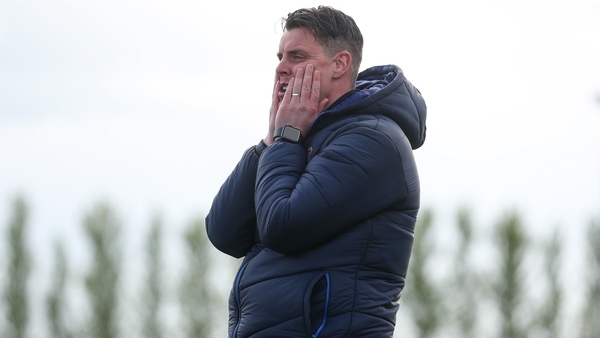 Ian Morris reacts during the 2-1 defeat to Cork City, his final game in charge of Waterford