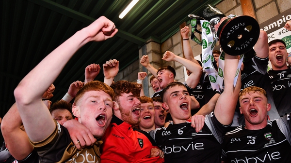 Sligo captain Jack Lavin celebrates with team-mates