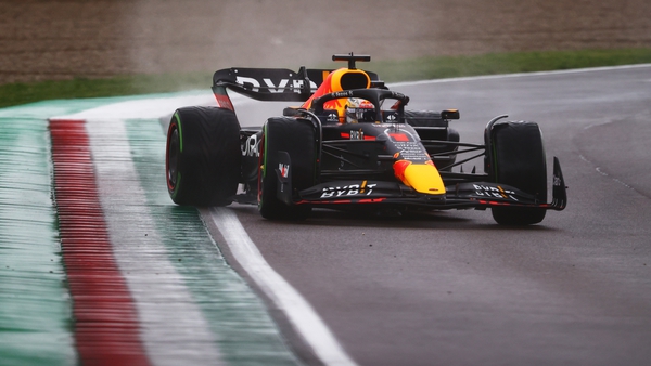 Verstappen came out on top of a wet qualifying session in Imola