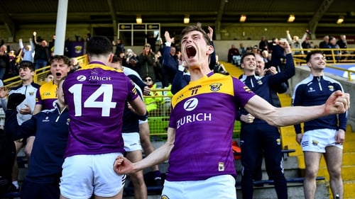 Wexford's Donal Shanley celebrates at the final whistle
