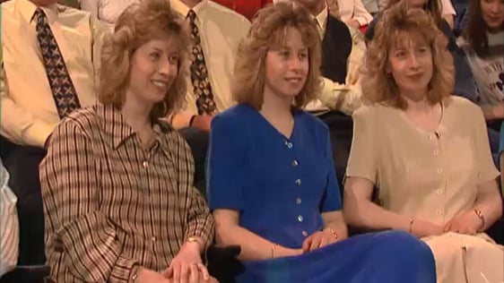 Triplets Marie, Marguerite and Noreen Hennessy in 1997.
