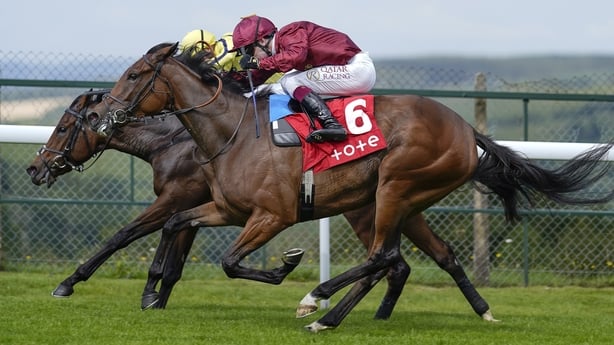 Mise En Scene (near side) won the Prestige Stakes at Goodwood last season
