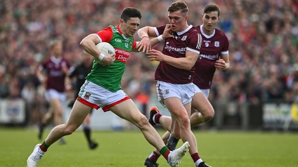 Conor Loftus is tackled by Jack Glynn of Galway