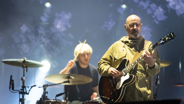 Paul Benjamin Arthurs, also known as Bonehead (right), performs on the Main Stage with Liam Gallagher at TRNSMT Festival 2021 in Glasgow, Scotland. (Photo by Roberto Ricciuti/Redferns)