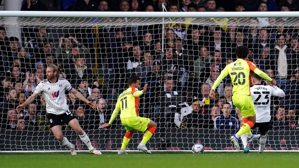 Nottingham Forest's Philip Zinckernagel (centre) tucked home the only goal of the game at the Cottage