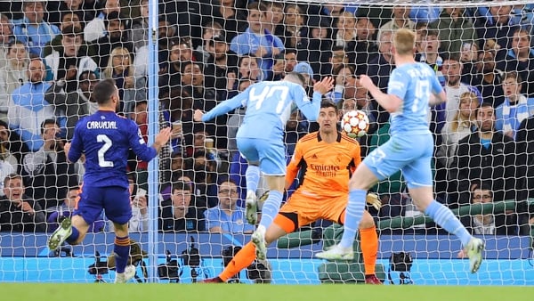 Phil Foden headed home City's third goal