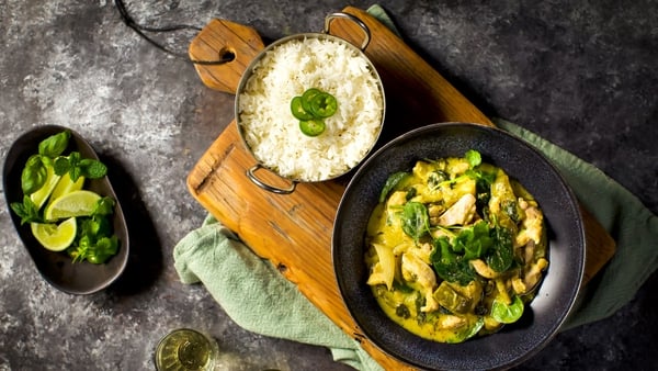 Mark Moriarty's chicken thigh green curry & steamed rice