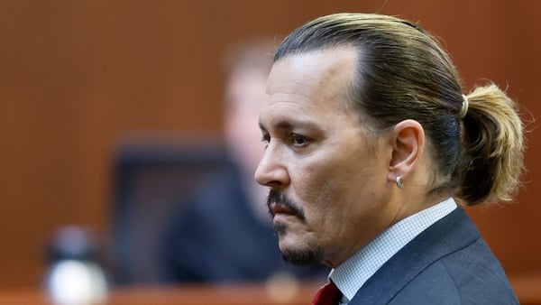 Johnny Depp pictured in court on 27 April