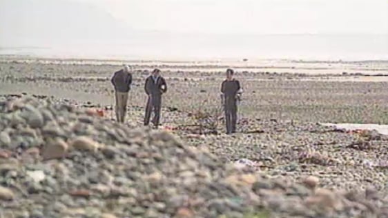 Radioactive seaweed discovered on a beach near Sellafield (1992)
