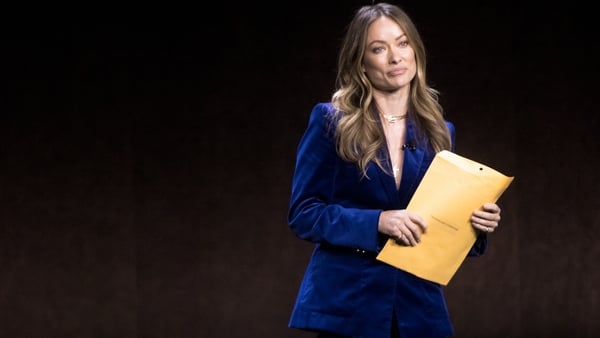 Olivia Wilde on stage at CinemaCon in Las Vegas