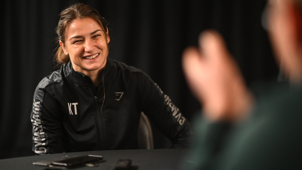 Katie Taylor speaks to the media ahead of her world title fight in New York